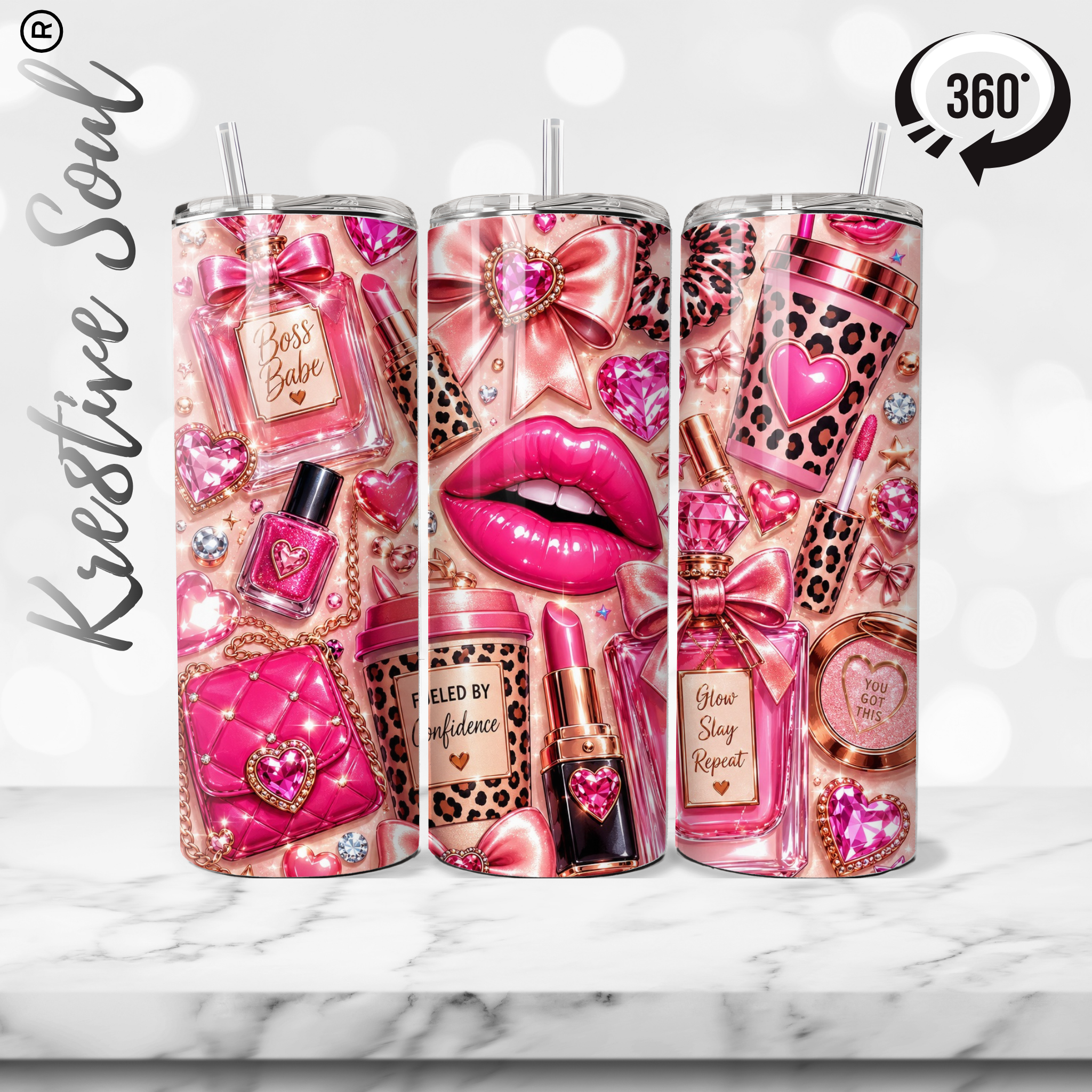 Lips Makeup & Glam 20 oz Stainless Steel Custom Tumbler
