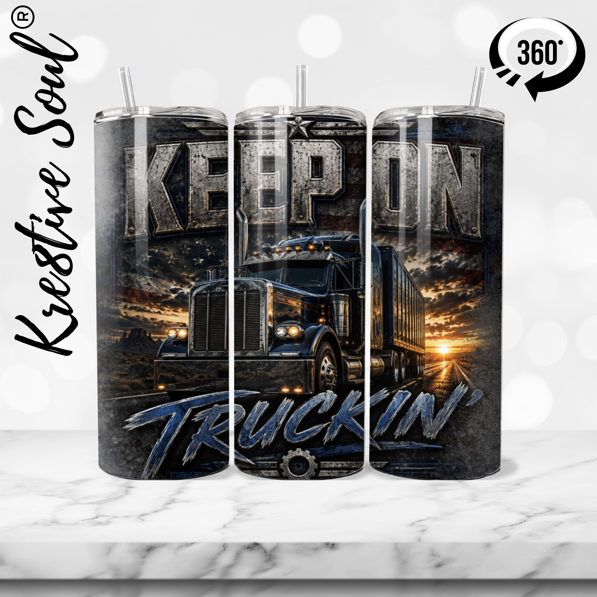 Keep on Truckin 20 oz Stainless Steel Custom Tumbler
