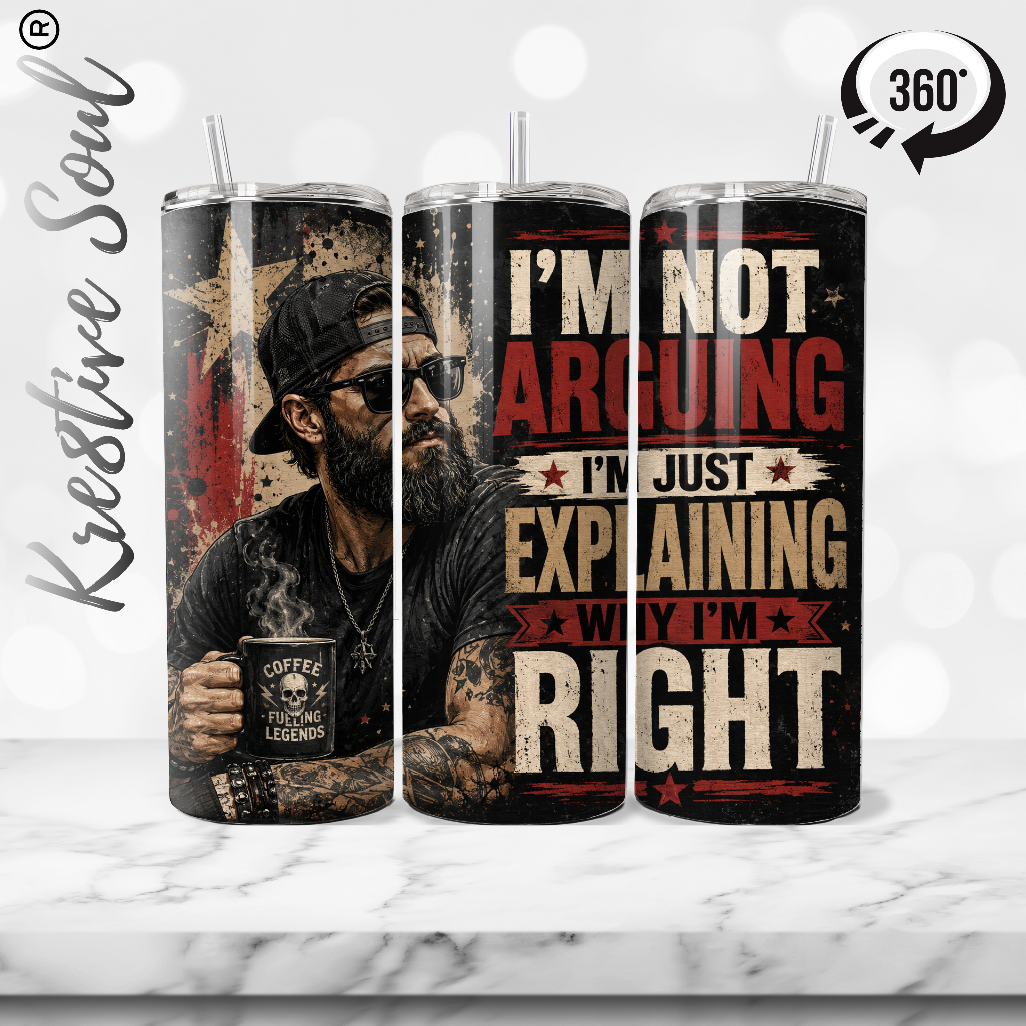 I'm not Arguing 20 oz Stainless Steel Custom Tumbler - Kre8tive Soul
