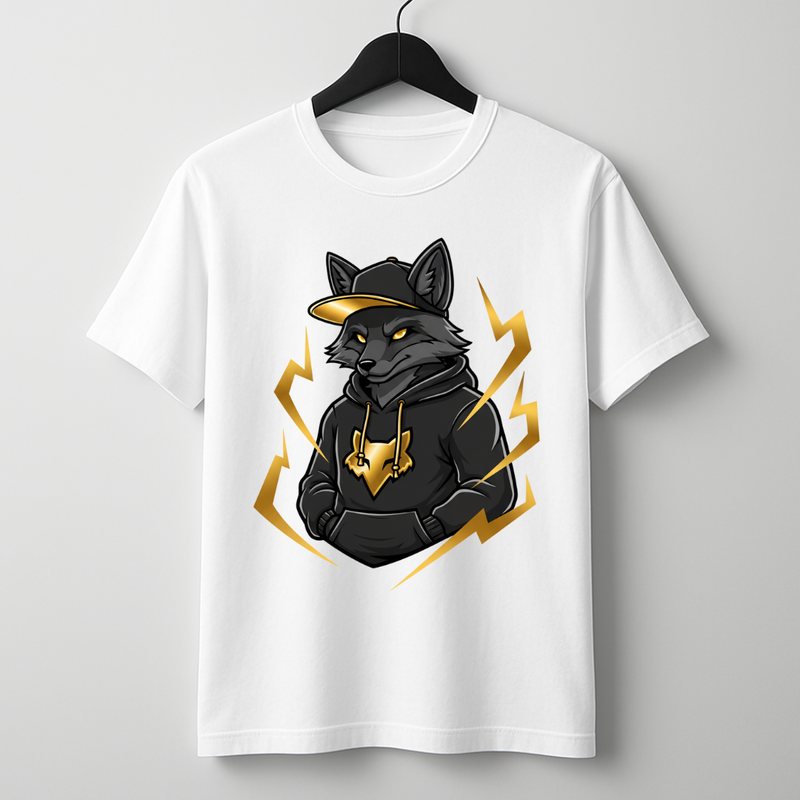 Stylish Wolf Gamer Graphic T-Shirt – Streetwear