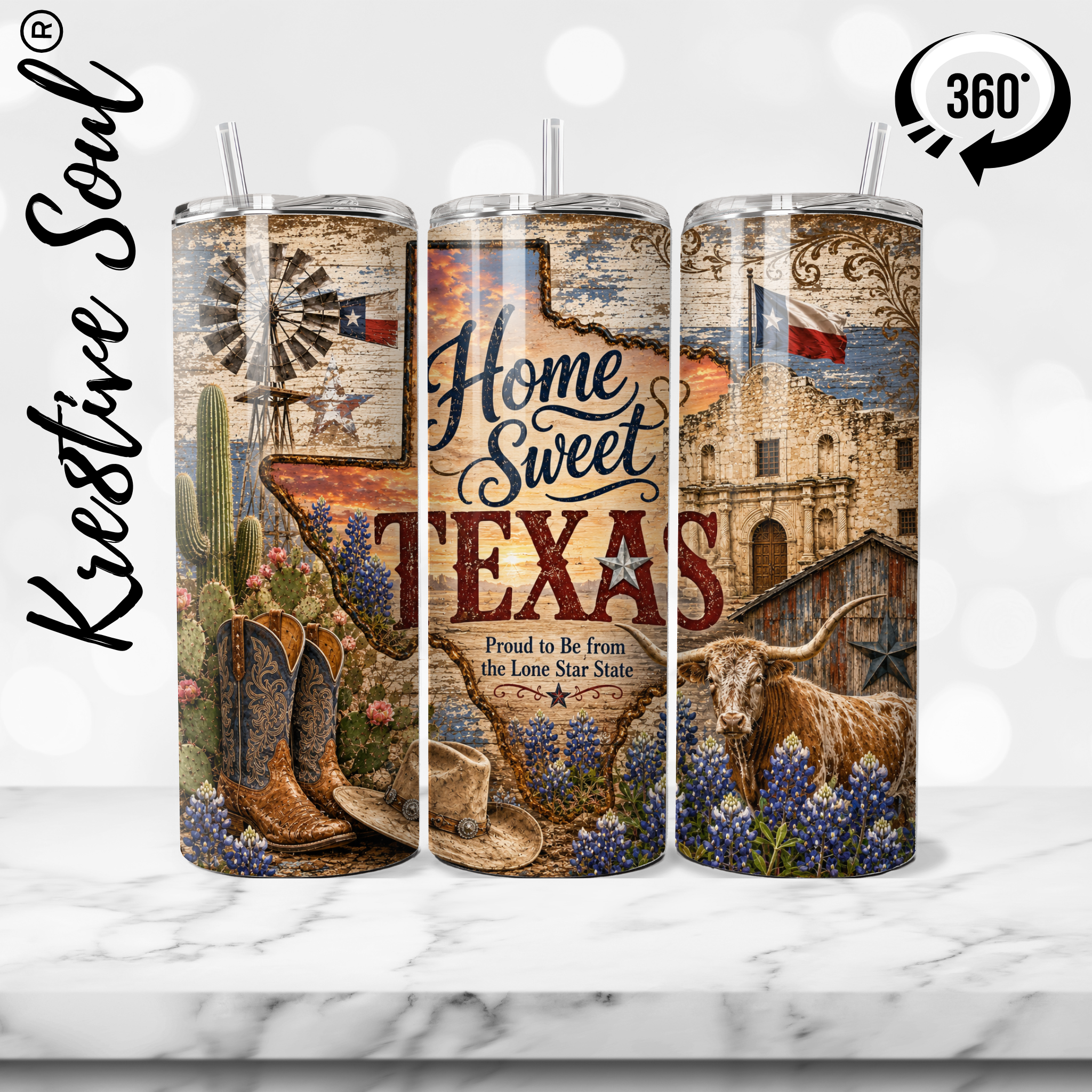 Home Sweet Texas 20 oz Stainless Steel Custom Tumbler