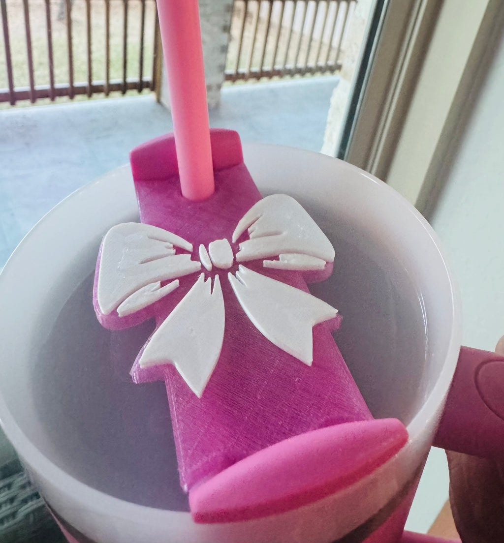 Kre8tive Soul 40 oz Tumbler Topper with Bow - Custom Straw Accessories - product by Kre8tive Soul