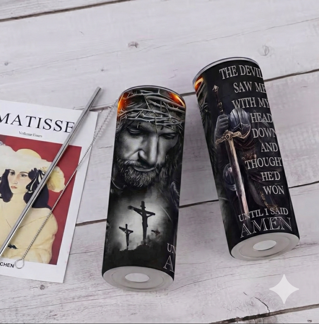 Amen - Stainless Steel Tumbler - Custom Tumblers by Kre8tive Soul