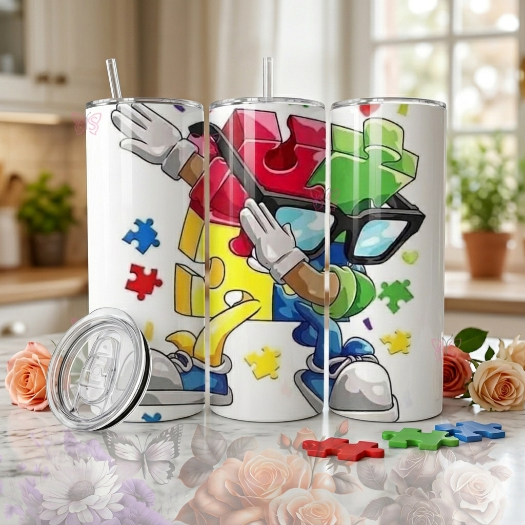 Autism Dab Stainless Steel Tumbler (20 oz) - product by Kre8tive Soul