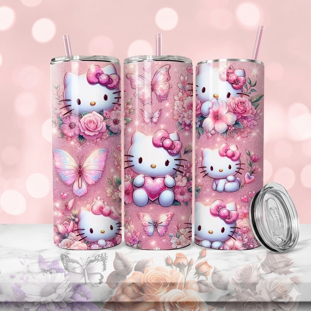 Hello Kitty Butterfly Heart Stainless Steel Tumbler (20 oz) - product by Kre8tive Soul