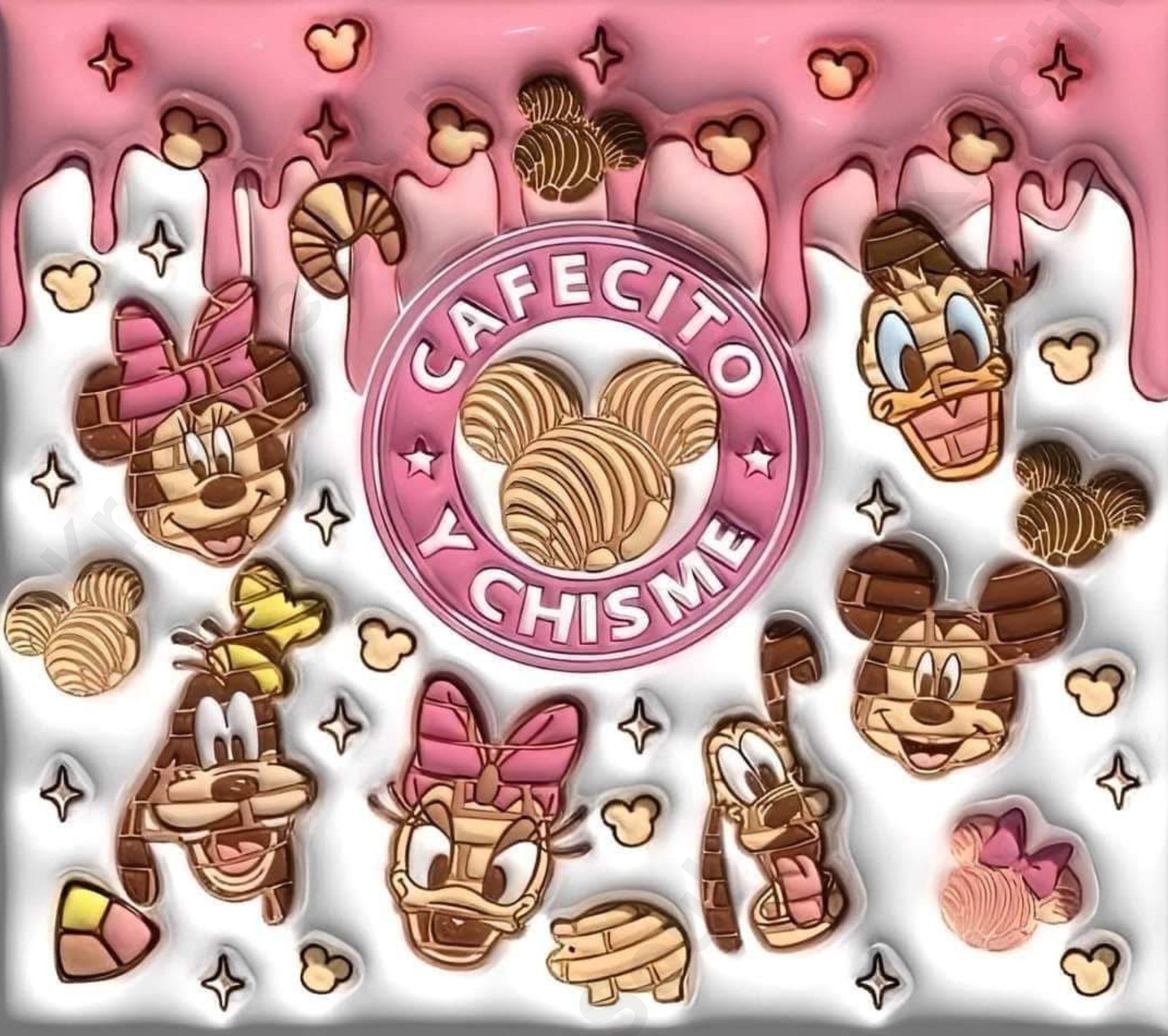 Sublimation Prints - KS 007 Cafecito y Chisme (20 oz Skinny Tumbler)