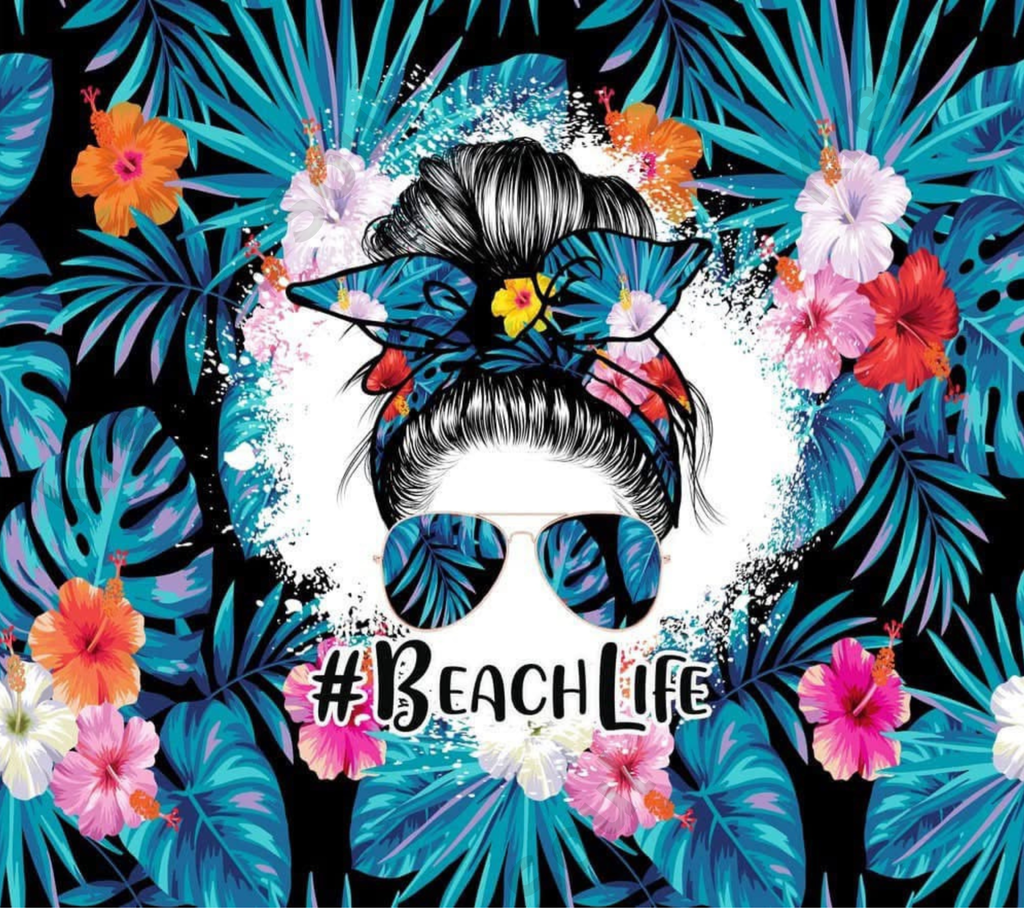 Sublimation Prints - KS 010 #Beach Life (20 oz Skinny Tumbler) - Prints by Kre8tive Soul