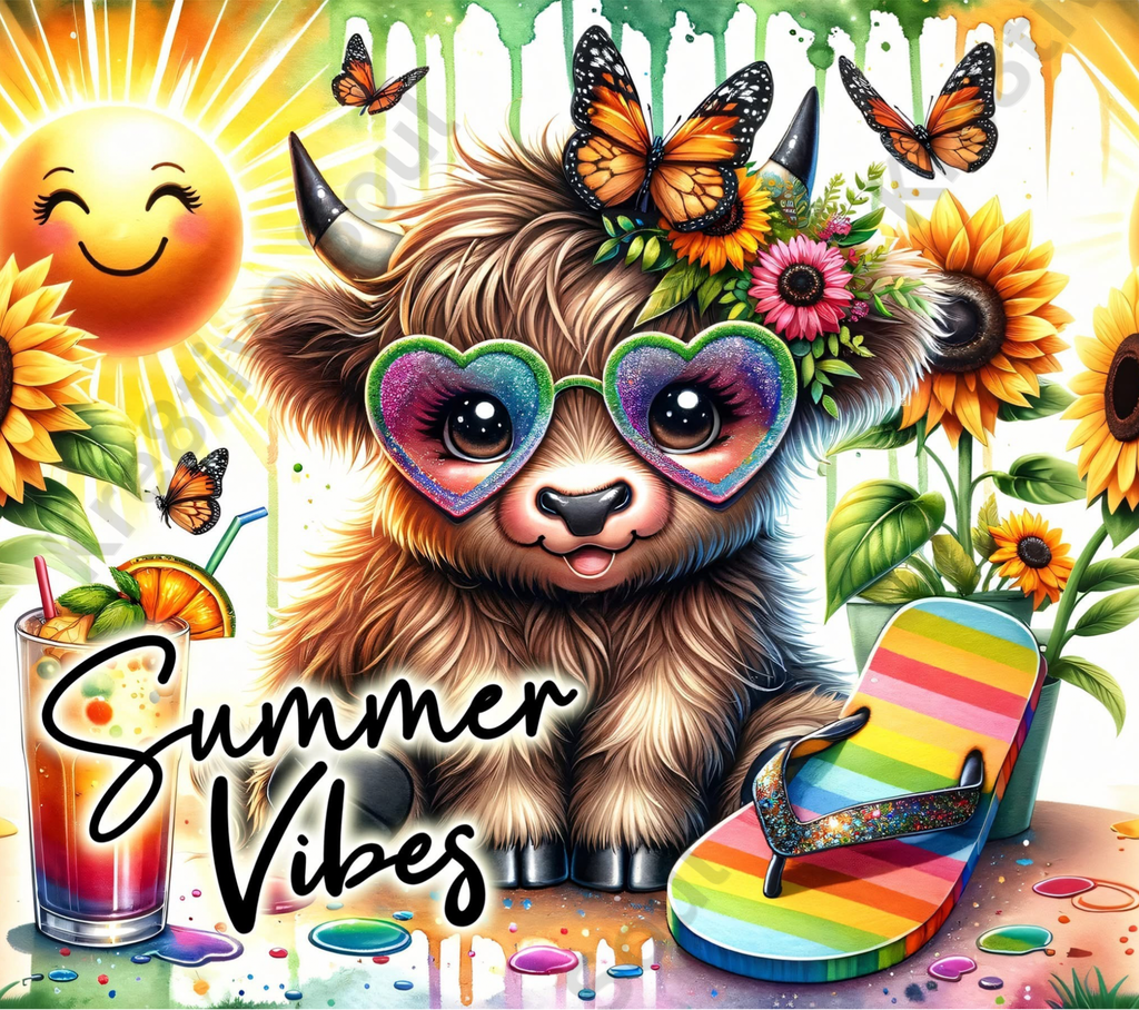 Sublimation Prints - KS 009 Summer Vibes (20 oz Skinny Tumbler)