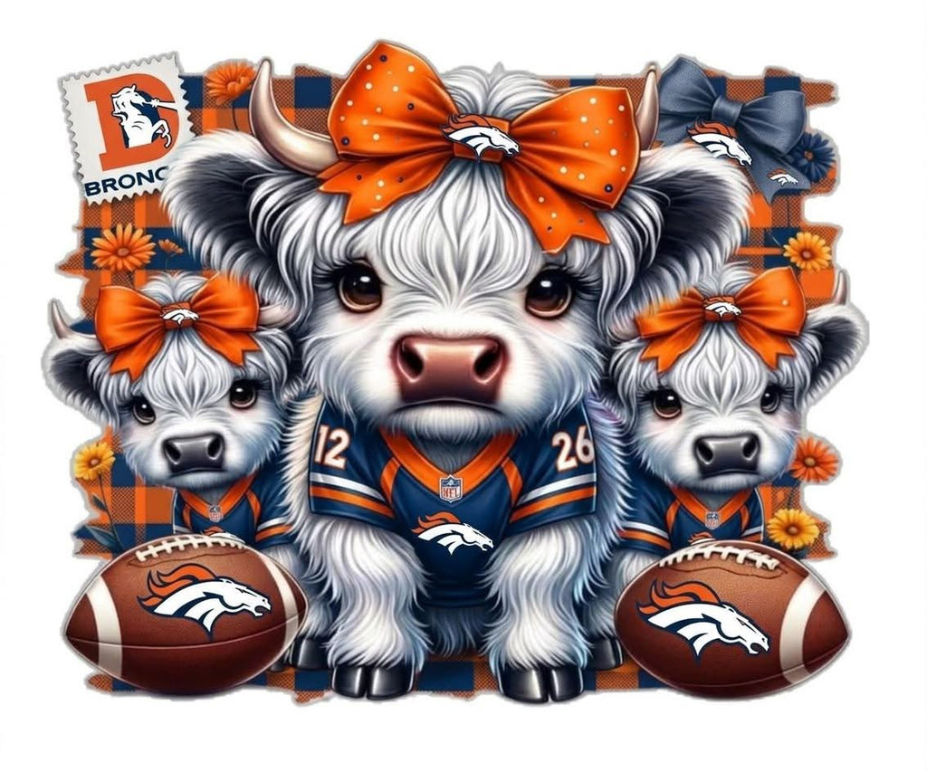 Sublimation Prints - KS 013 Highland Cow Football/Baseball  (20 oz Skinny Tumbler)