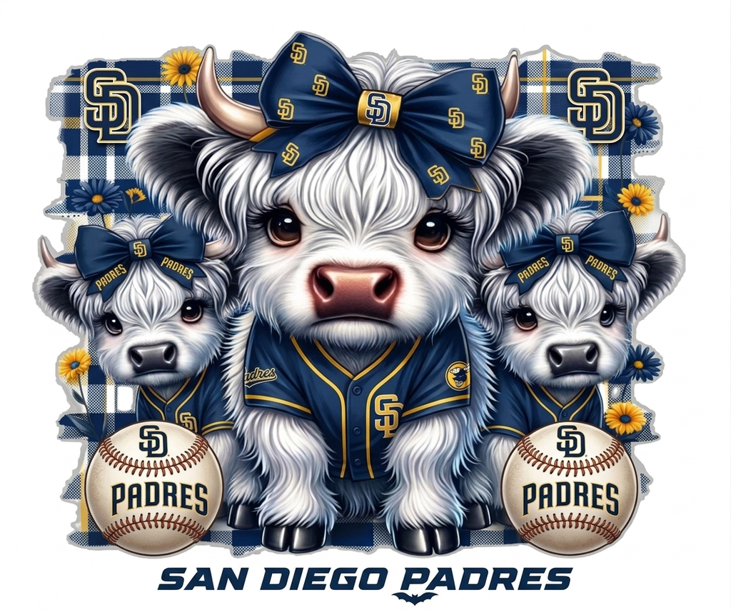 Sublimation Prints - KS 013 Highland Cow Football/Baseball  (20 oz Skinny Tumbler)