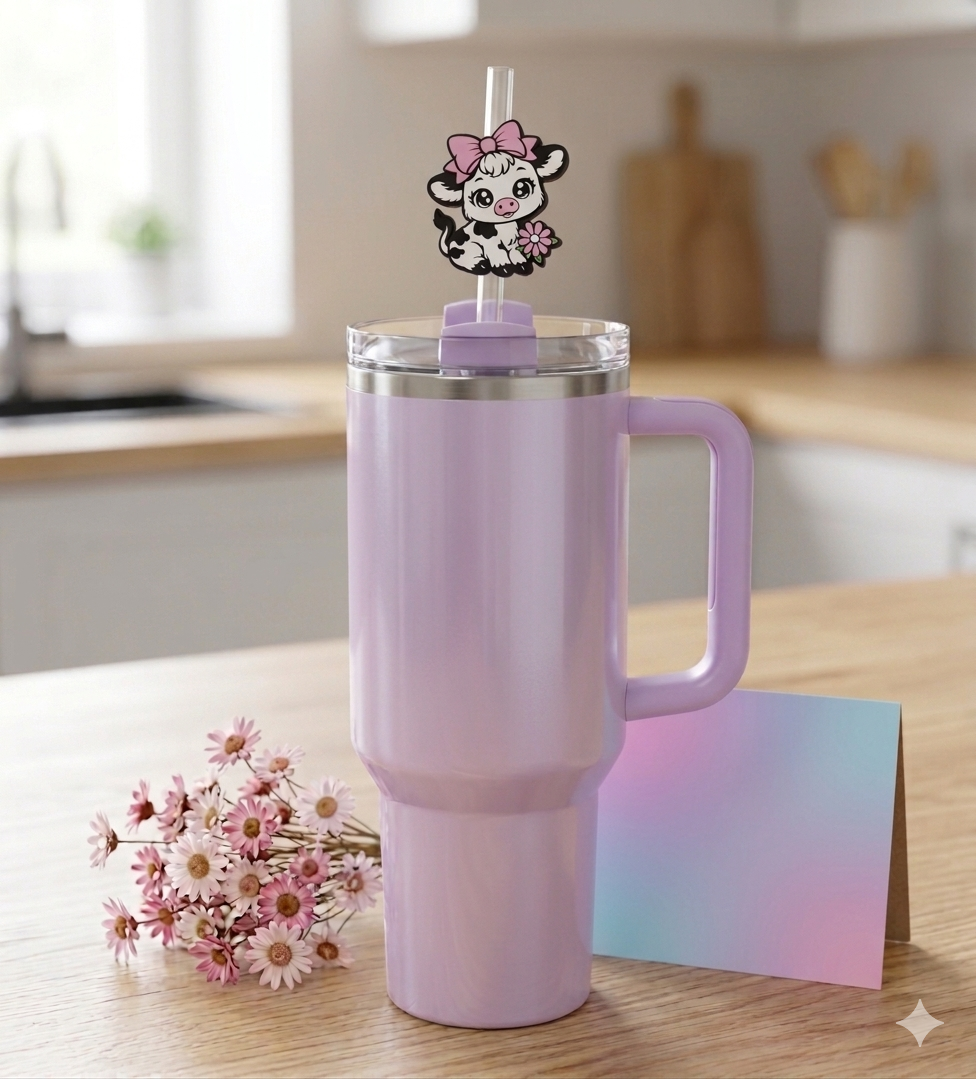 Highland Cow 10mm Stanley Straw Topper - Accessories by Kre8tive Soul