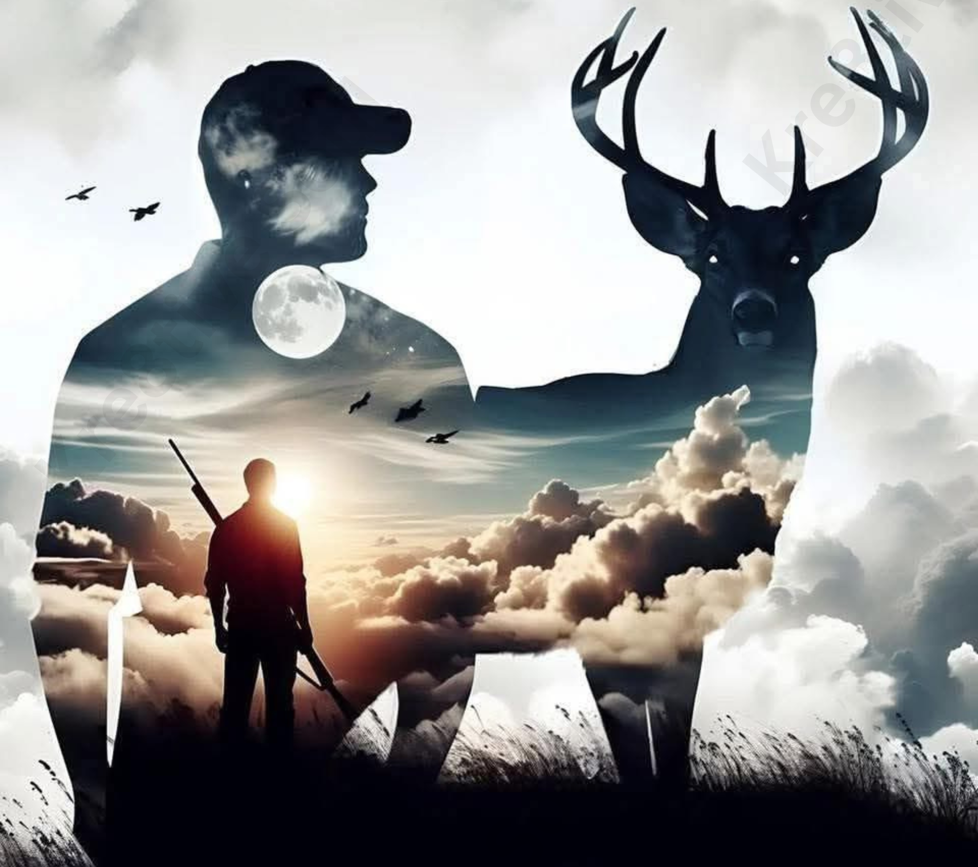 Sublimation Prints - KS 017 Best Dad Ever Hunting #2 (20 oz Skinny Tumbler)