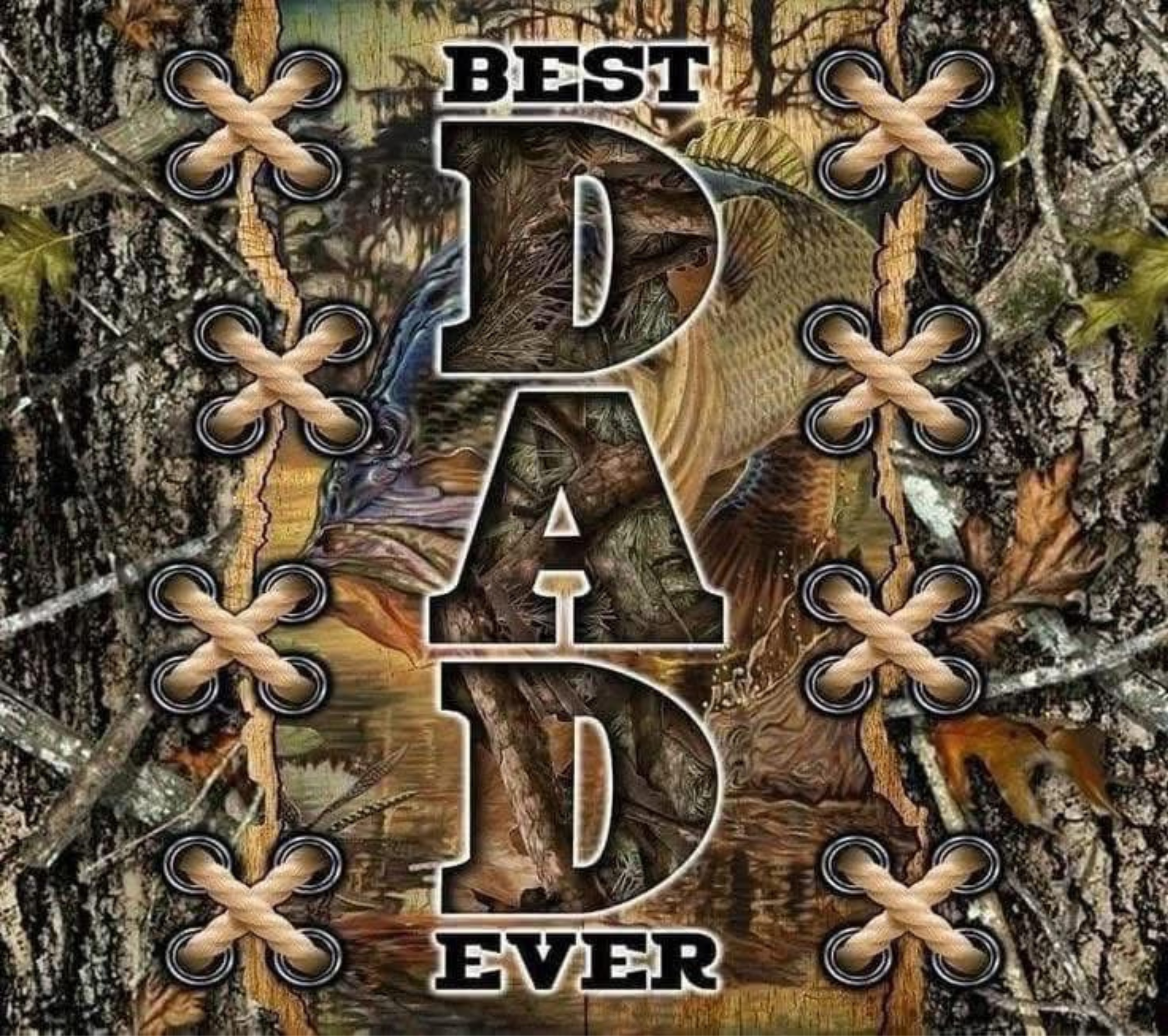 Sublimation Prints - KS 016 Best Dad Ever Hunting (20 oz Skinny Tumbler)