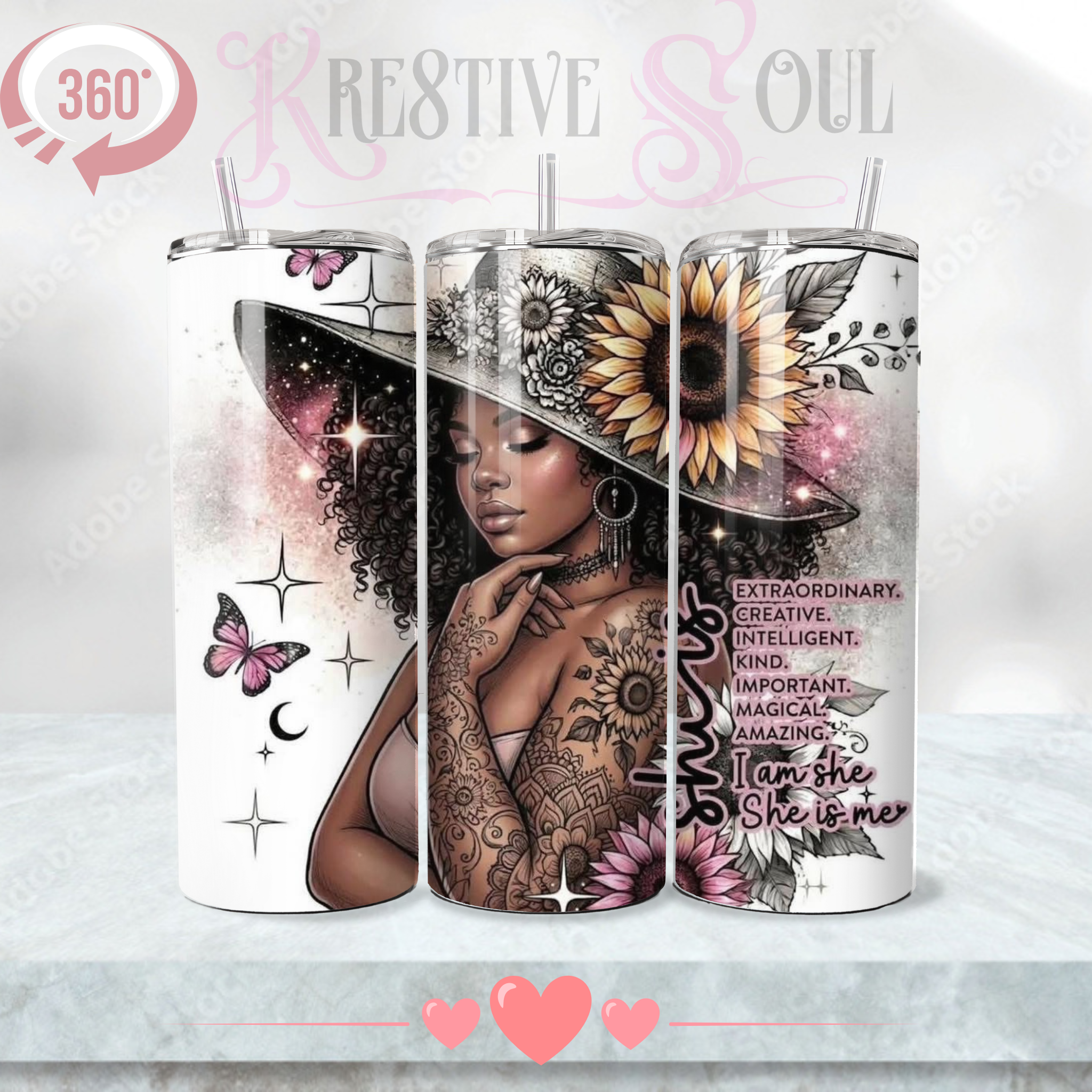 I am She Stainless Steel Tumbler (20 oz) - product by Kre8tive Soul