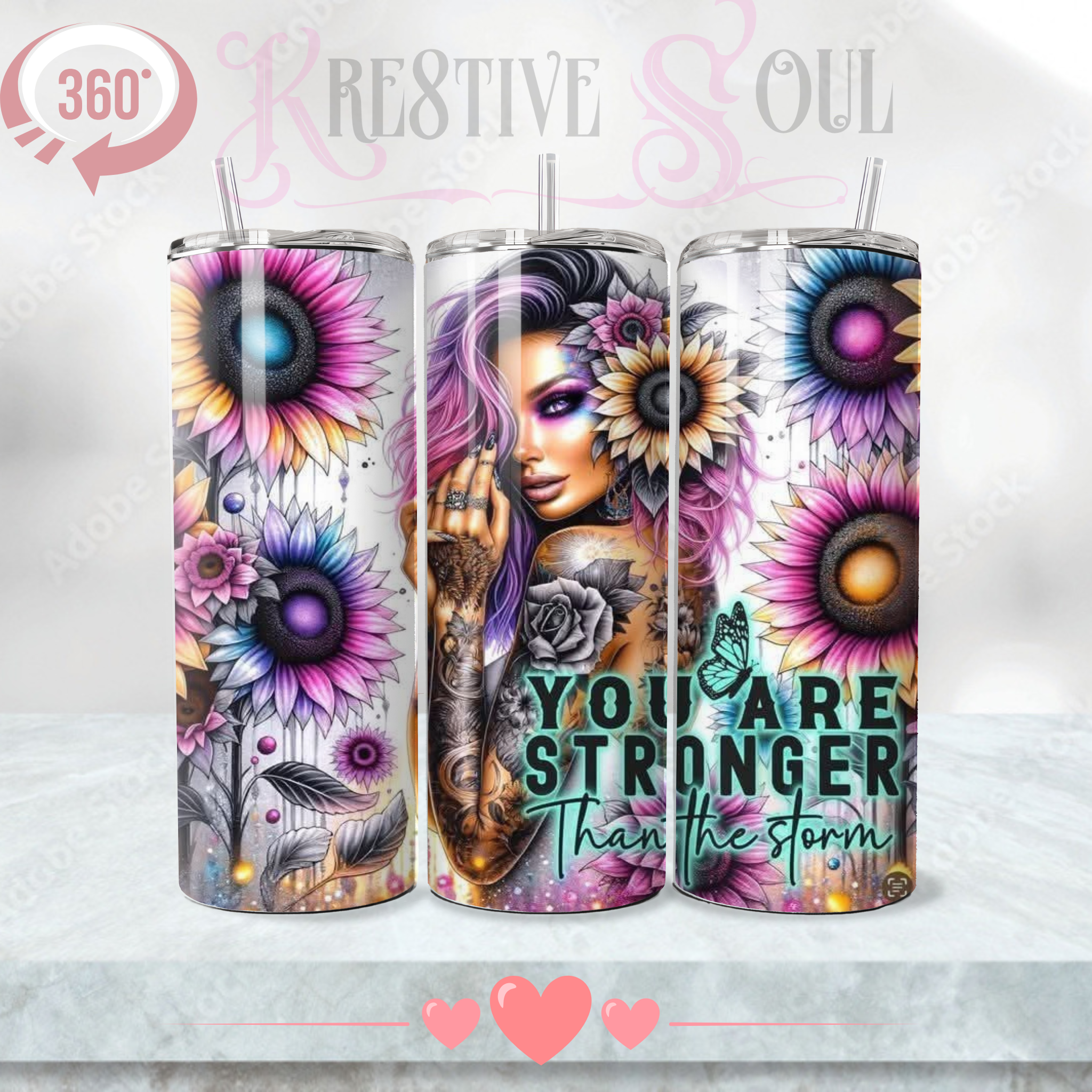 You are Stronger Stainless Steel Tumbler (20 oz) - product by Kre8tive Soul