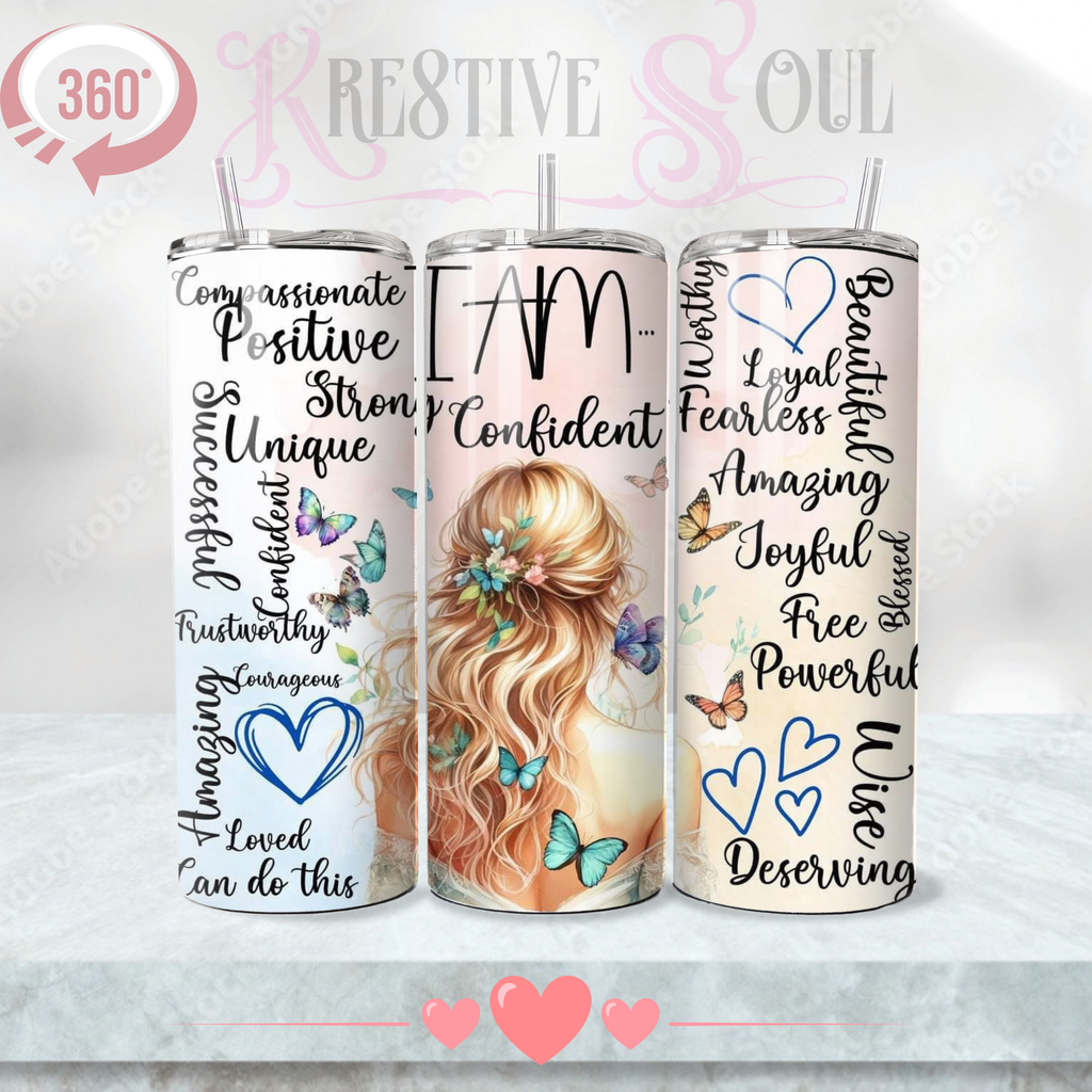 I am Confident #1 Stainless Steel Tumbler (20 oz) - product by Kre8tive Soul