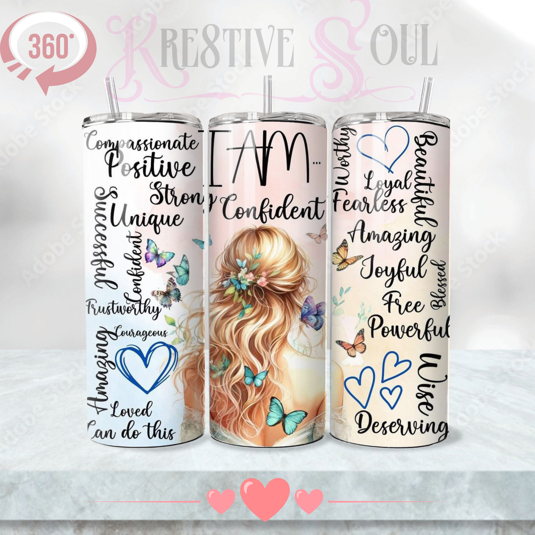 I am Confident #1 Stainless Steel Tumbler (20 oz) - product by Kre8tive Soul
