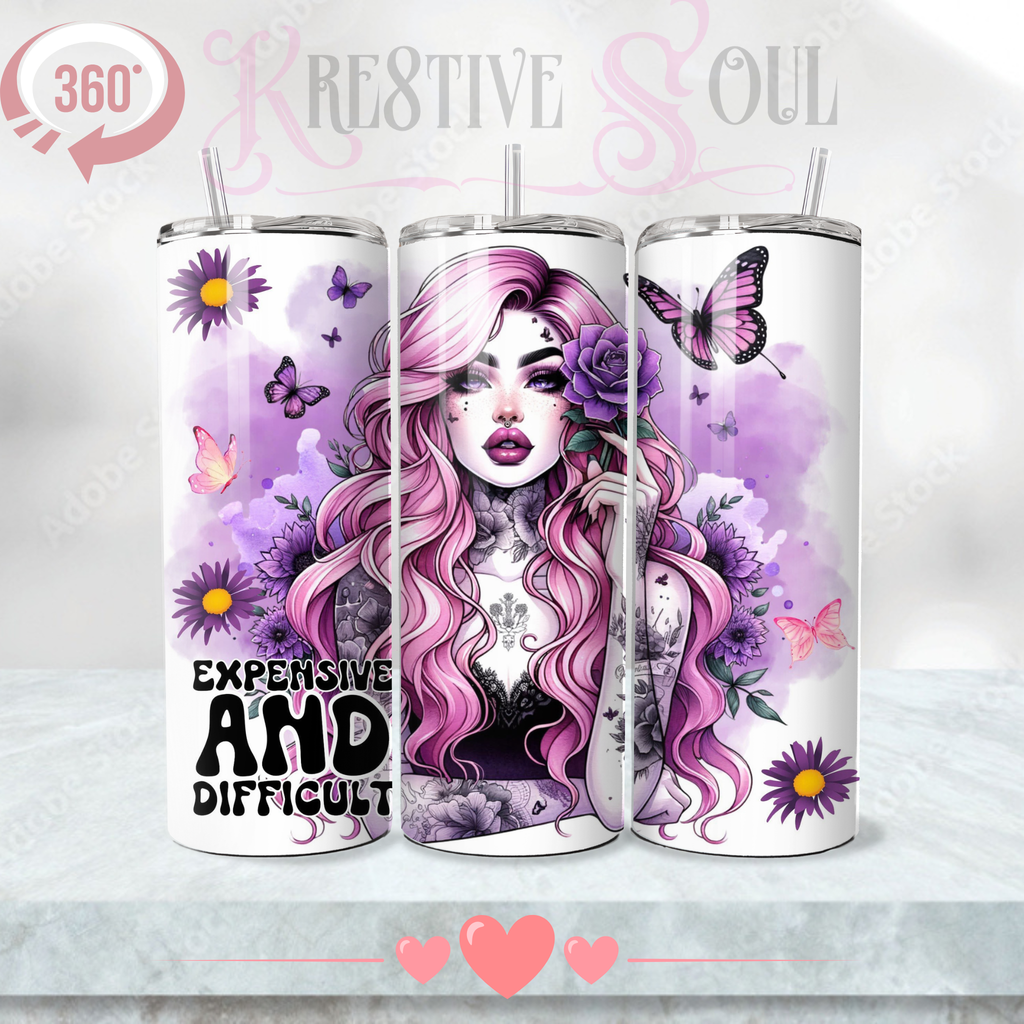 Expensive and Difficult Stainless Steel Tumbler (20 oz) - product by Kre8tive Soul
