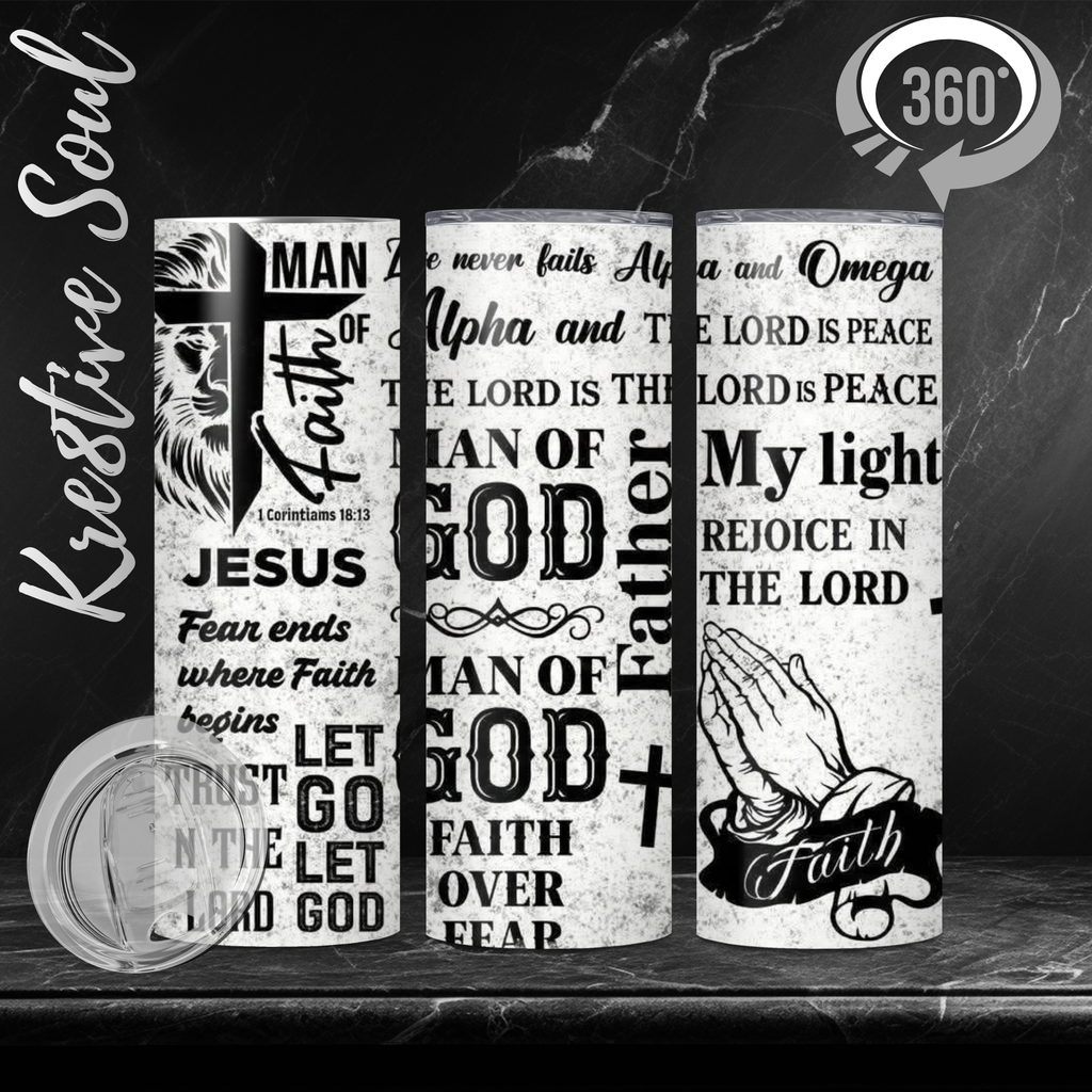 God of Faith Stainless Steel Tumbler (20 oz) - product by Kre8tive Soul