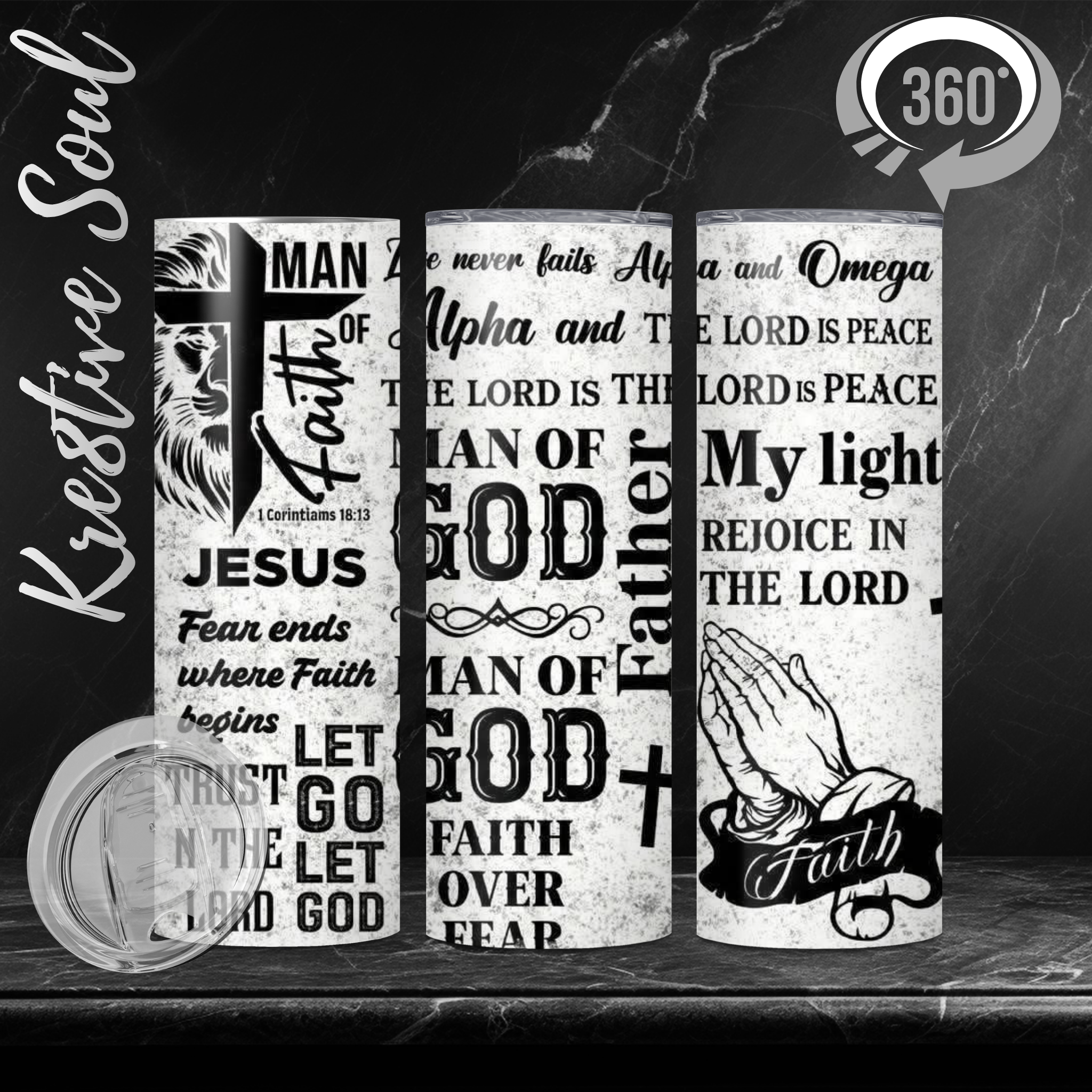 God of Faith Stainless Steel Tumbler (20 oz) - product by Kre8tive Soul