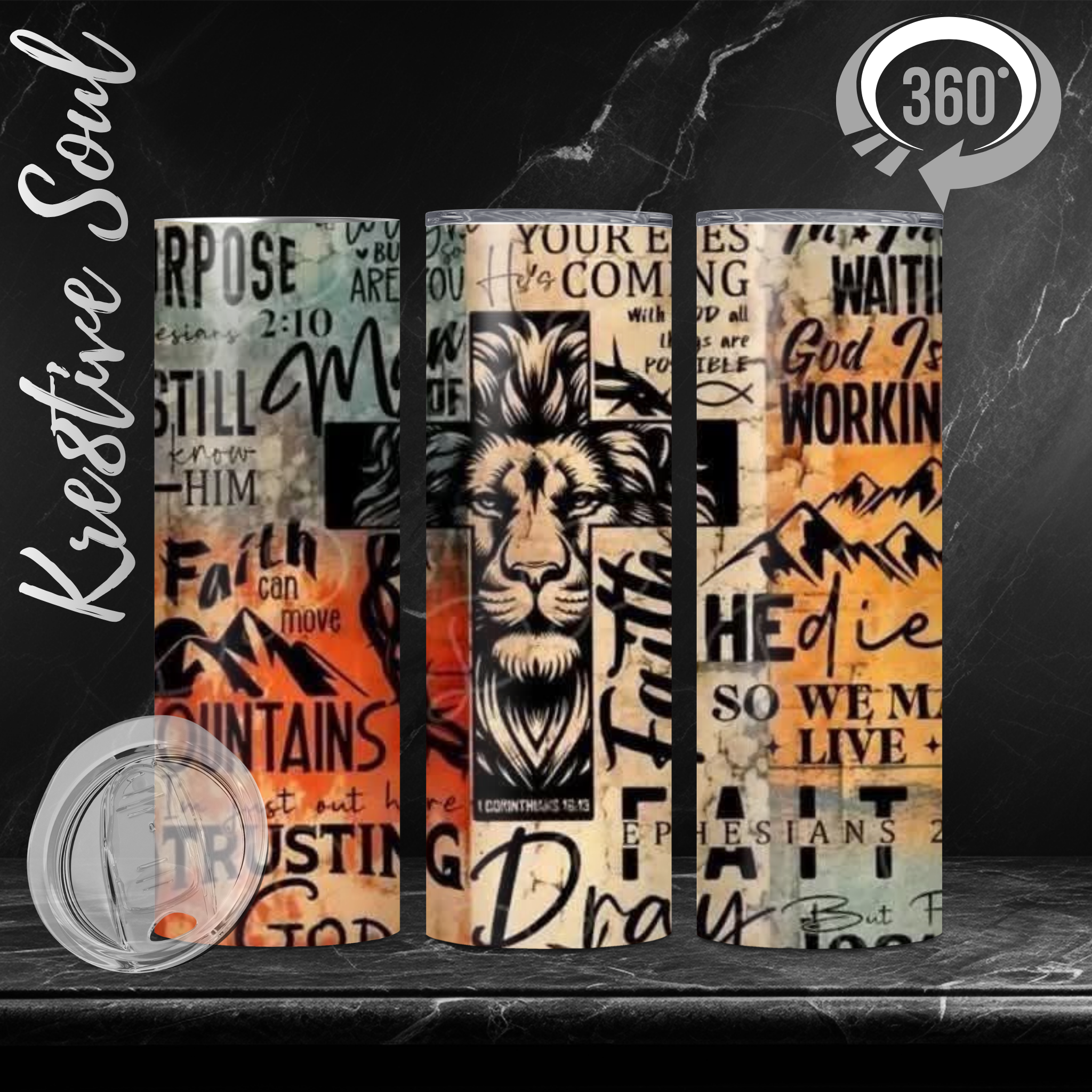 Man of Faith Stainless Steel Tumbler (20 oz) - product by Kre8tive Soul