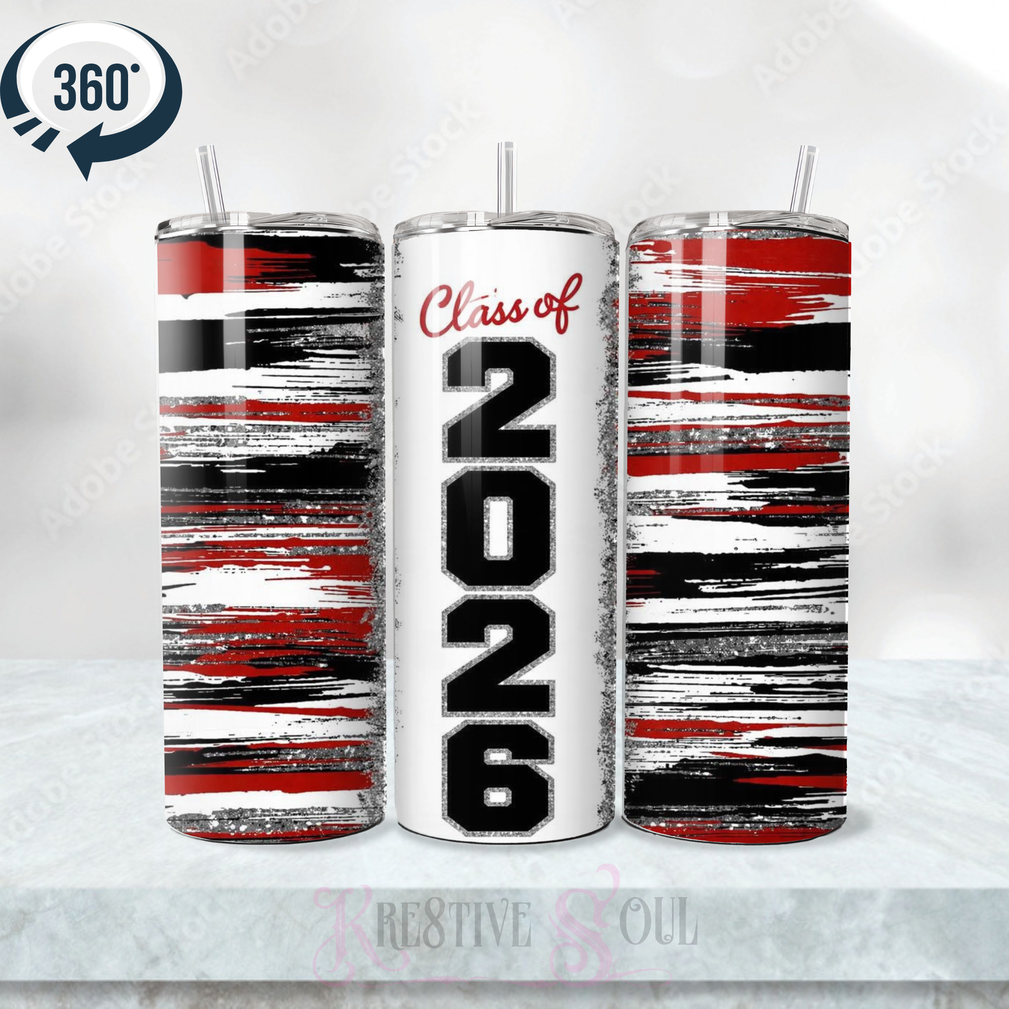 Graduation Theme Tumblers - Class of 2026 - Stainless Steel Tumbler (20 oz) - product view 6 | Kre8tive Soul