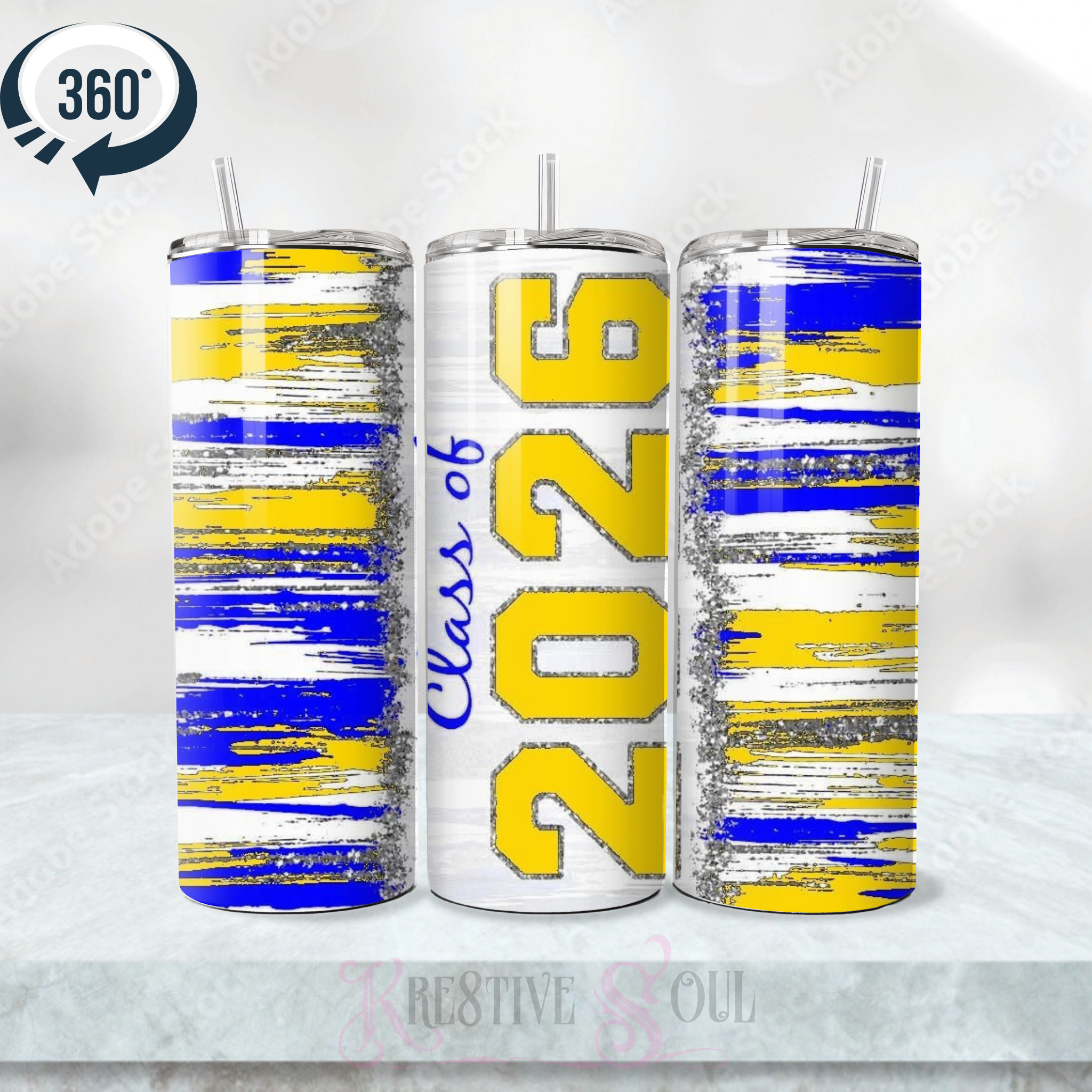 Graduation Theme Tumblers - Class of 2026 - Stainless Steel Tumbler (20 oz) - product view 5 | Kre8tive Soul