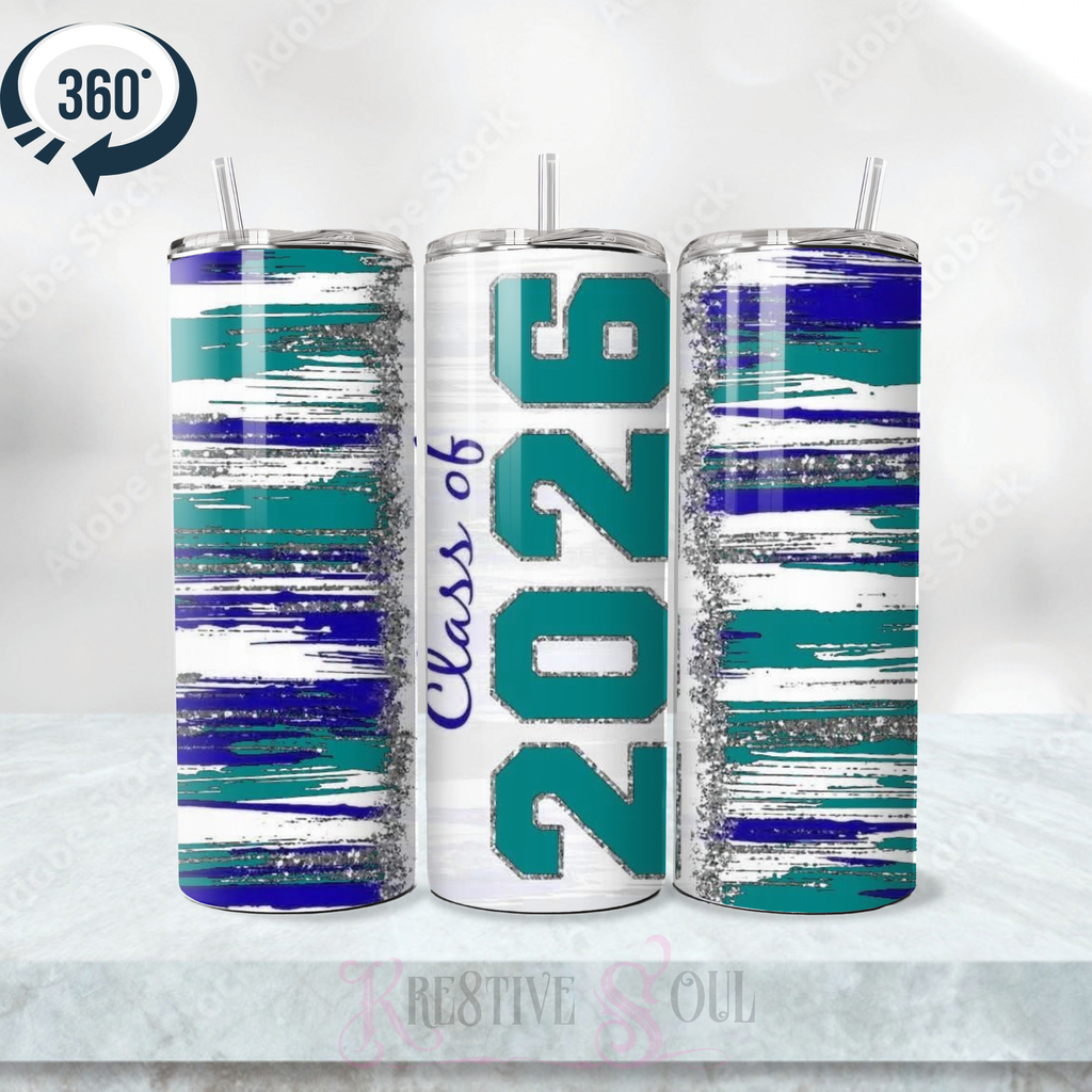 Graduation Theme Tumblers - Class of 2026 - Stainless Steel Tumbler (20 oz) - product view 2 | Kre8tive Soul