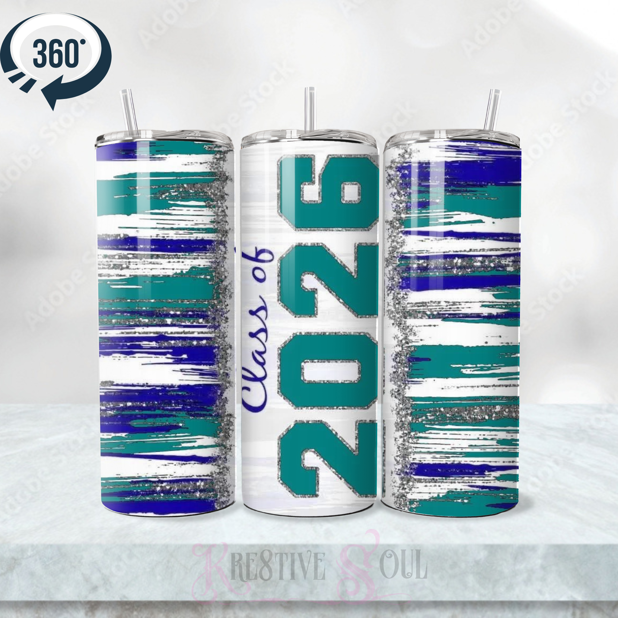 Graduation Theme Tumblers - Class of 2026 - Stainless Steel Tumbler (20 oz) - product view 2 | Kre8tive Soul