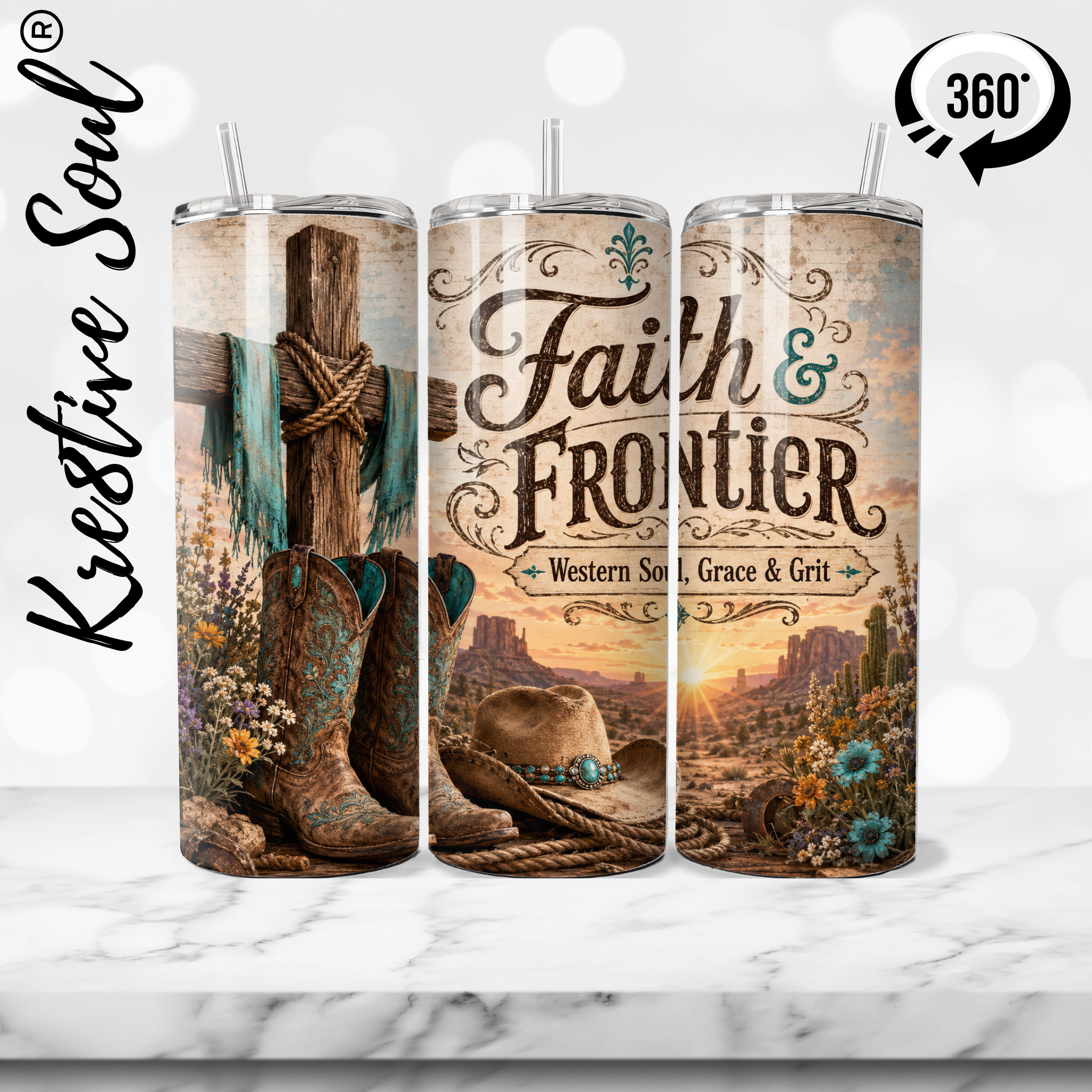 Faith & Frontier 20 oz Stainless Steel Custom Tumbler