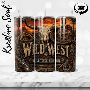 Wild West 20 oz Stainless Steel Custom Tumbler - Kre8tive Soul