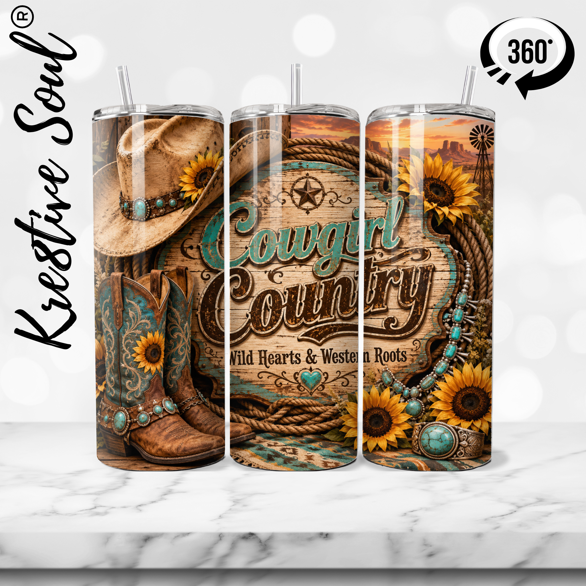 Cowgirl Country 20 oz Stainless Steel Custom Tumbler