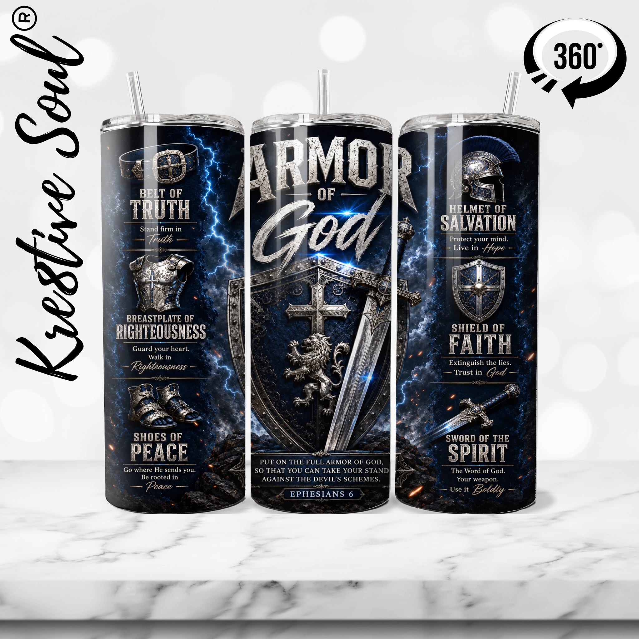 Armor of God 20 oz Stainless Steel Custom Tumbler