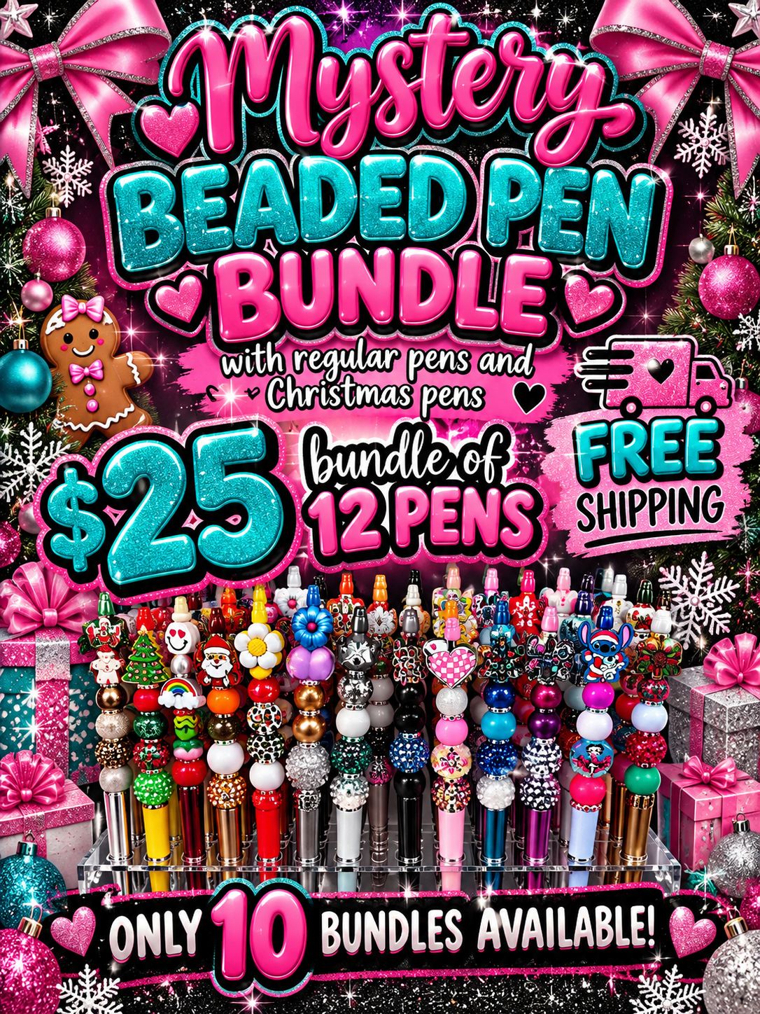 Beaded pen bundle 12pc