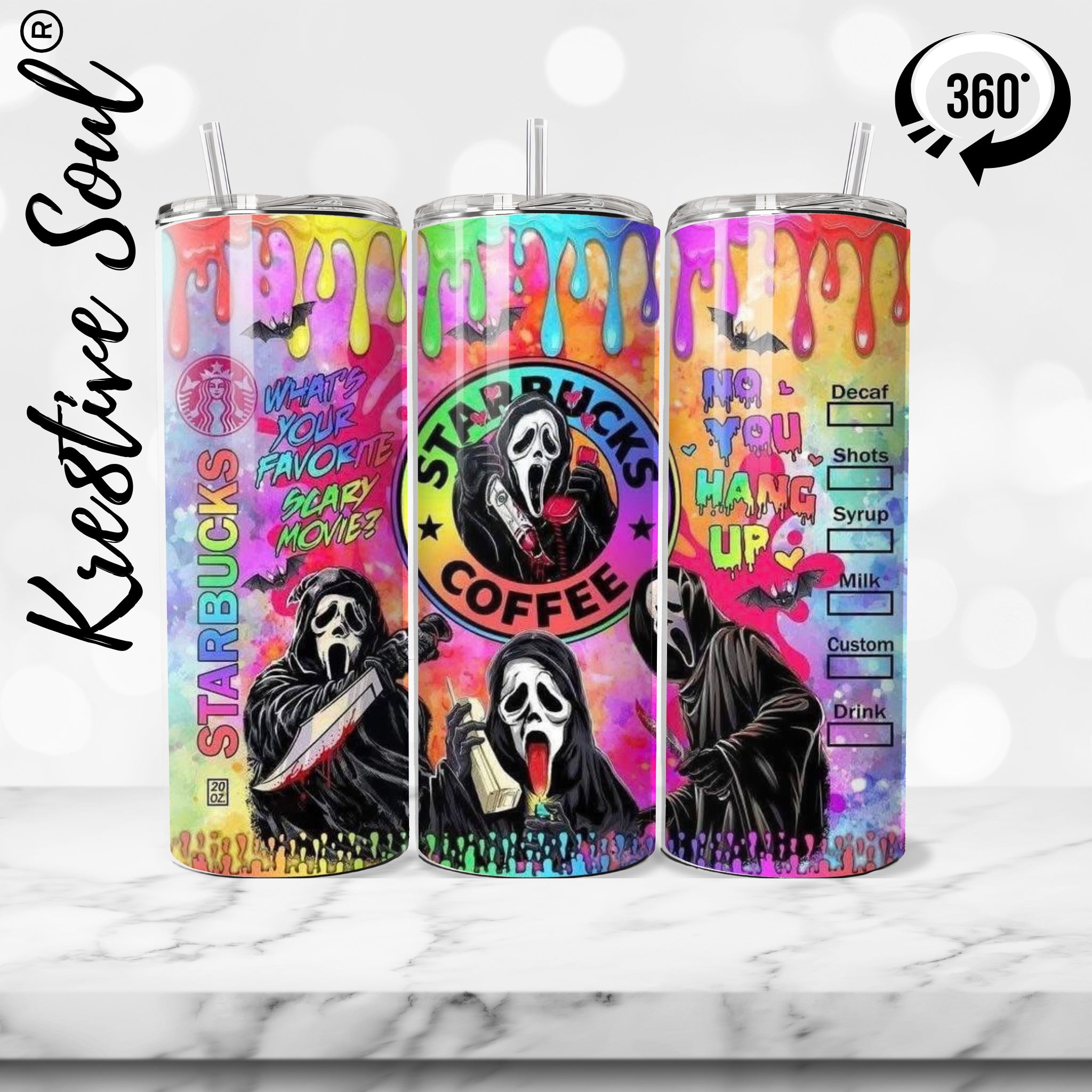SB Ghost Face Stainless Steel Tumbler - KS051