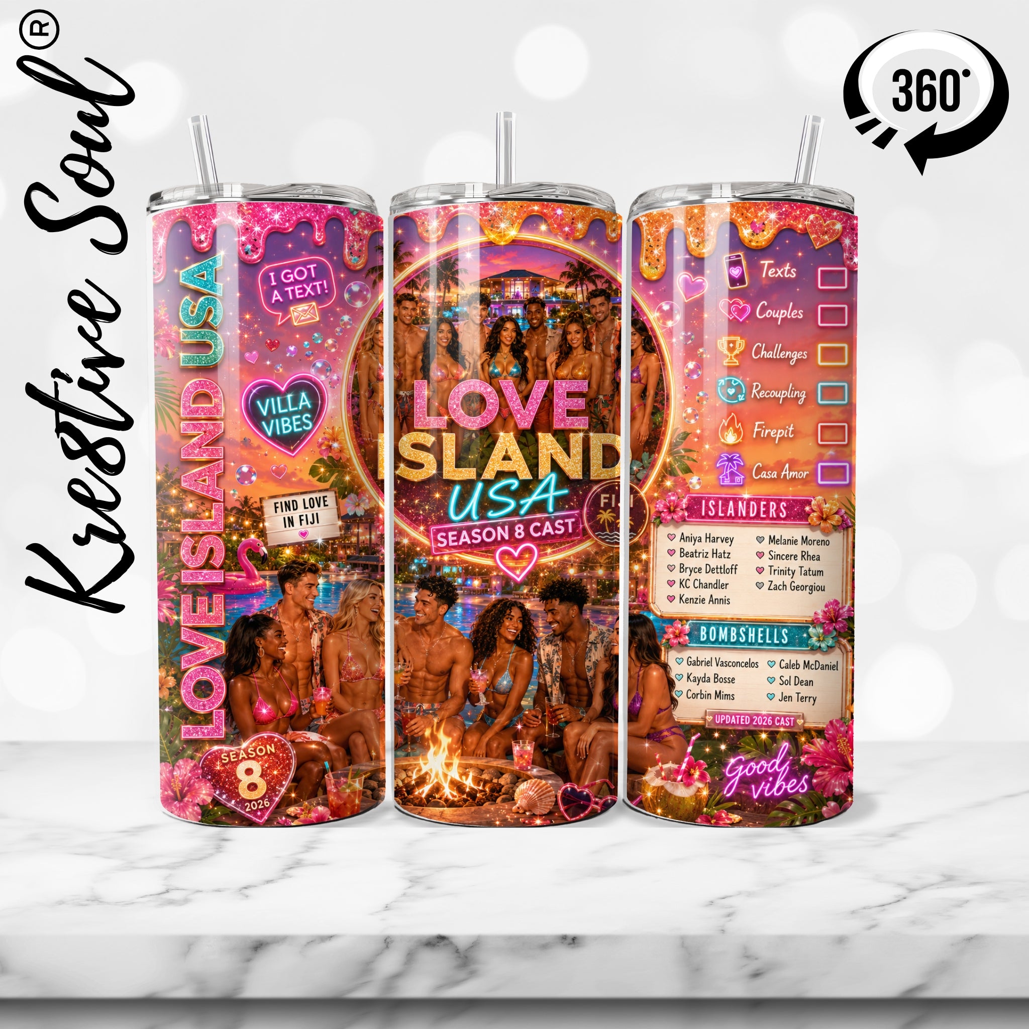 Love Island Season 8 2026 Coffee Stainless Steel Tumbler - KS058