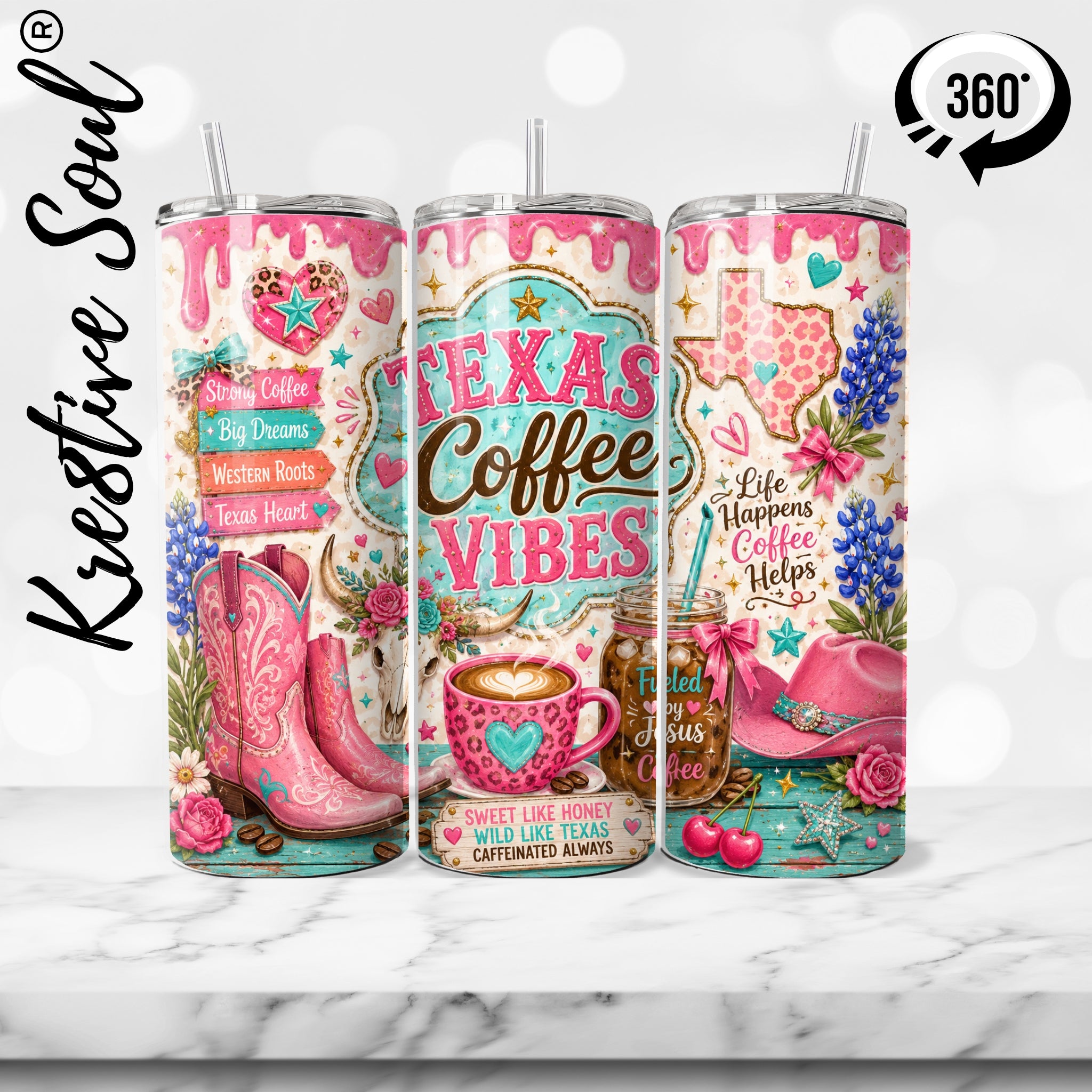 Texas Coffee Vibes Stainless Steel Tumbler - KS061