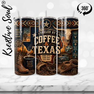 Coffee and Texas Stainless Steel Tumbler - KS060 - Kre8tive Soul