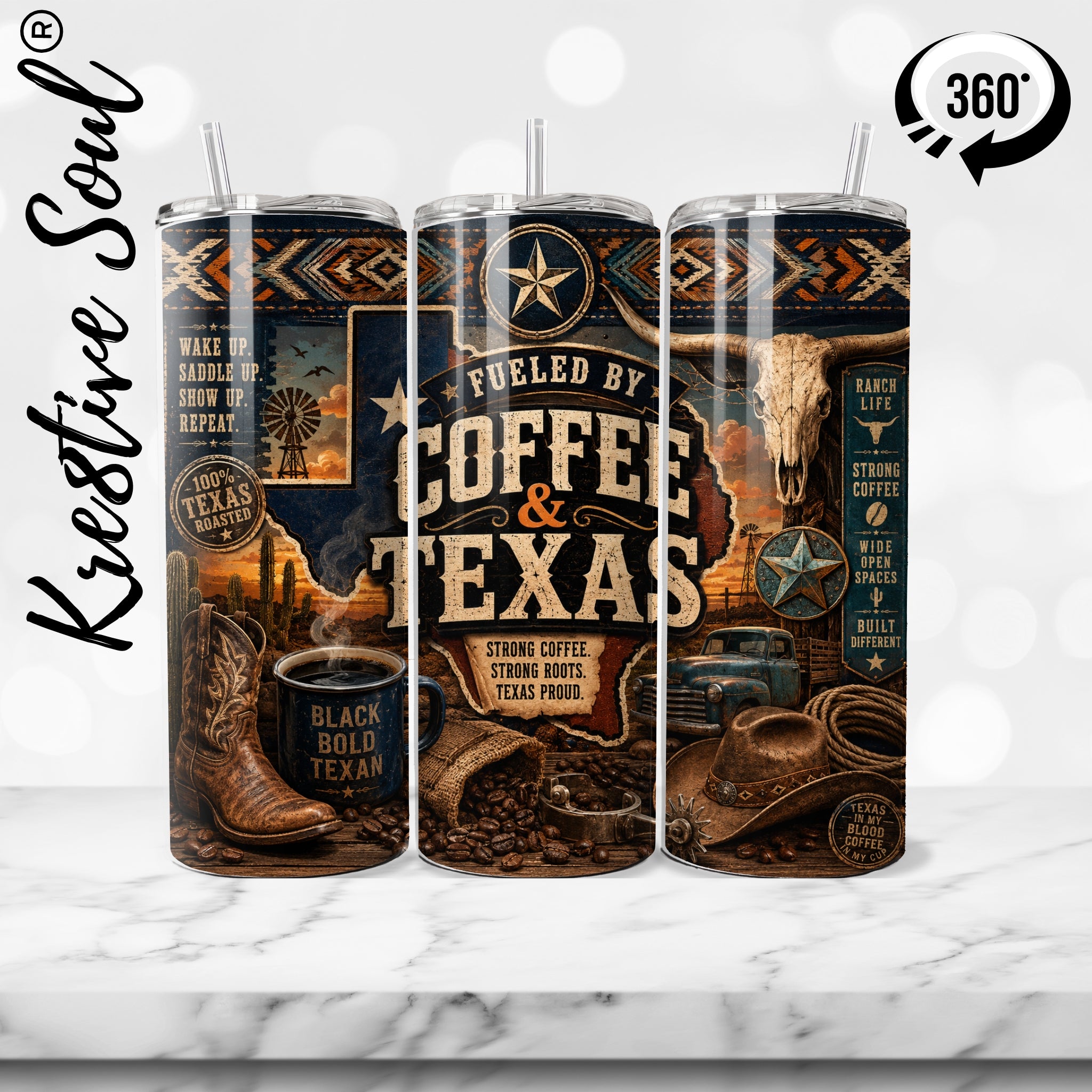 Coffee and Texas Stainless Steel Tumbler - KS060